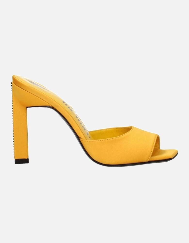 Rhinestone Satin High Heel Sandals Women - Orange