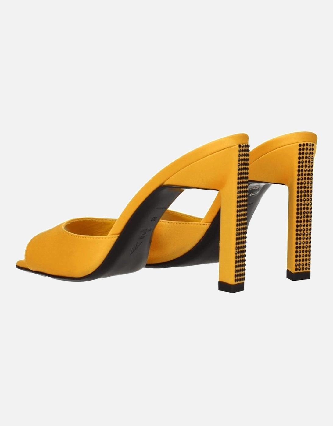 Rhinestone Satin High Heel Sandals Women - Orange