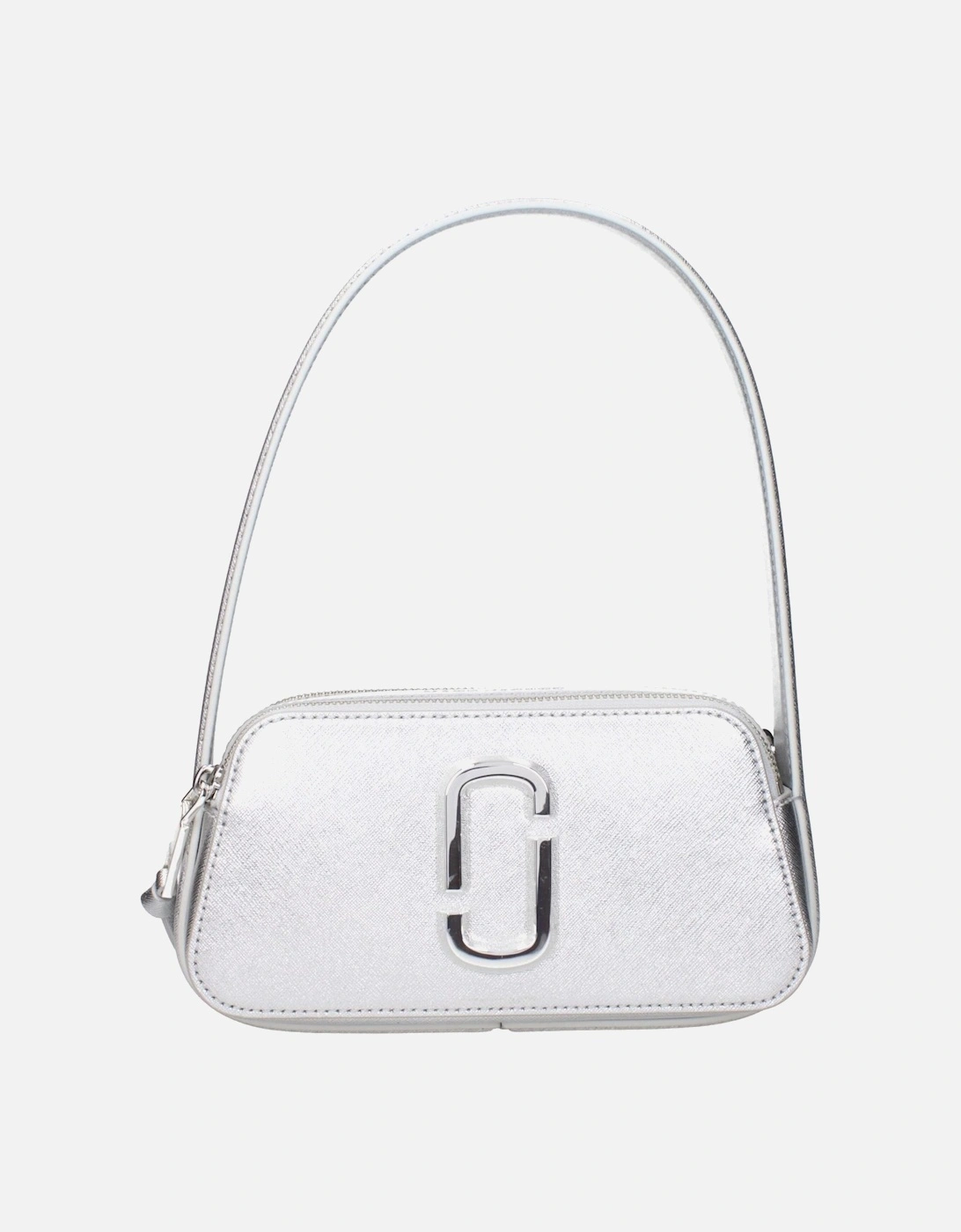 Leather Shoulder Bag with Front Logo Women - Gray, 4 of 3