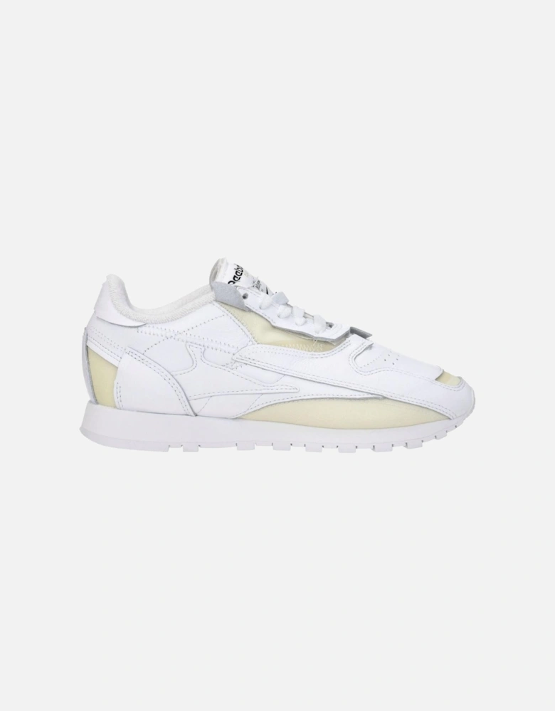 Leather Sneakers with Logo and Lace-Up Closure Women - White