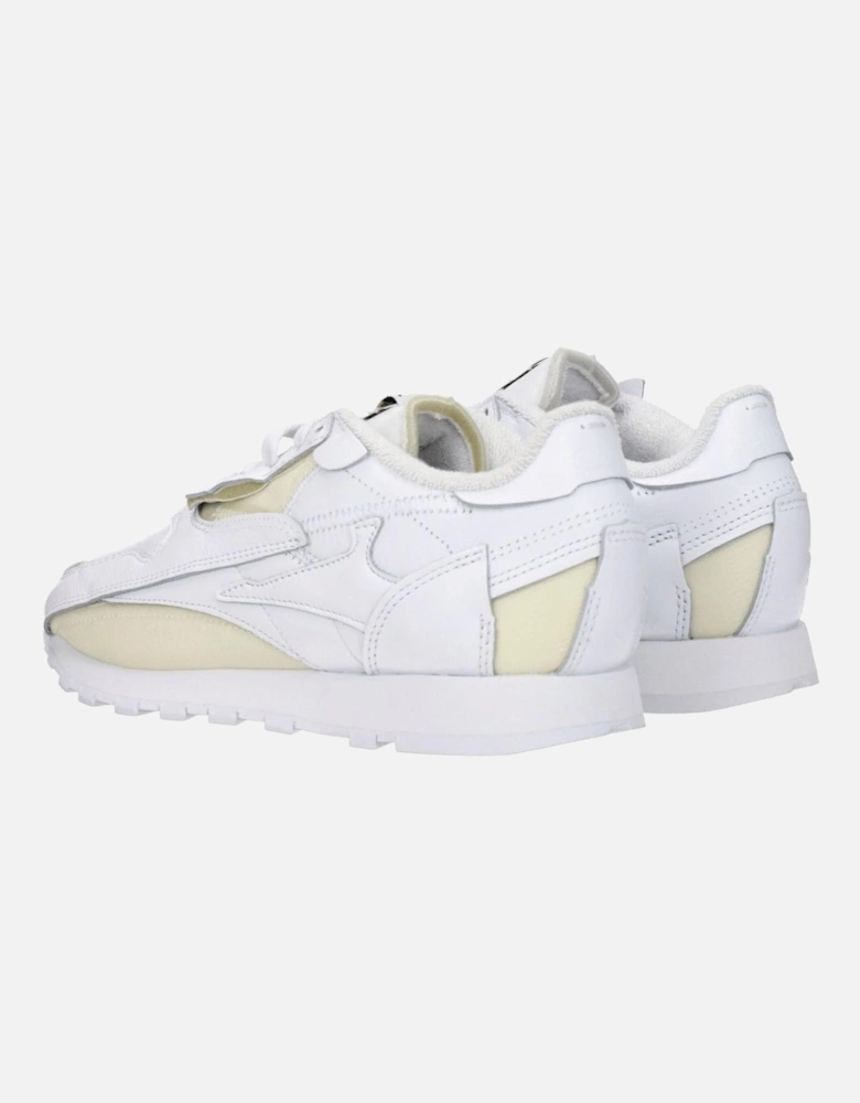 Leather Sneakers with Logo and Lace-Up Closure Women - White