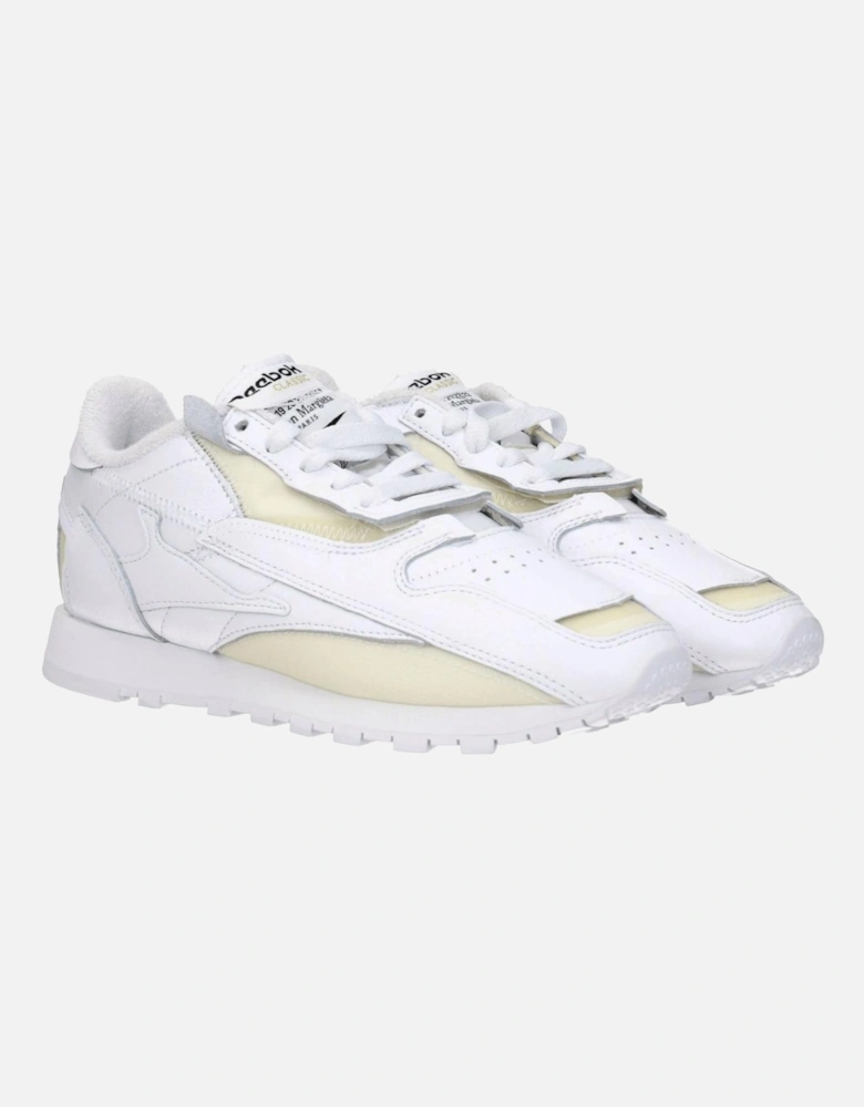 Leather Sneakers with Logo and Lace-Up Closure Women - White