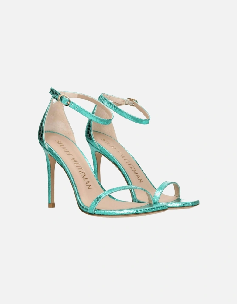 High Heel Open Toe Leather Sandals Women - Green