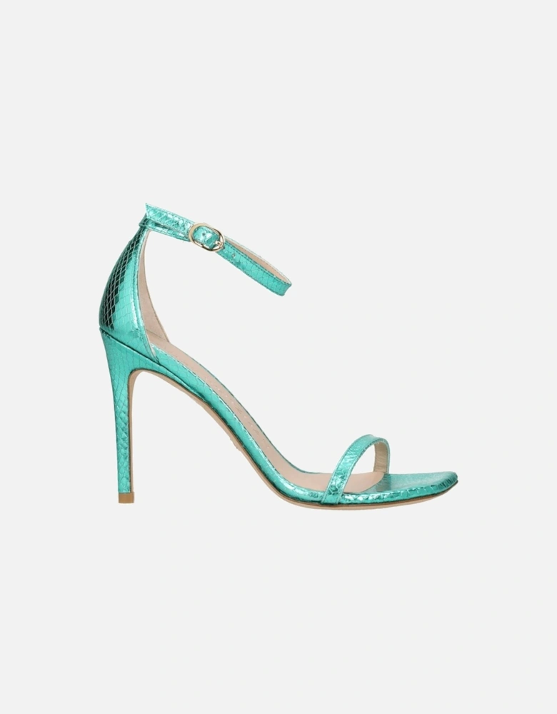 High Heel Open Toe Leather Sandals Women - Green