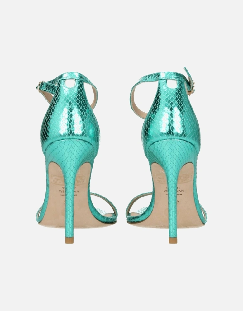 High Heel Open Toe Leather Sandals Women - Green