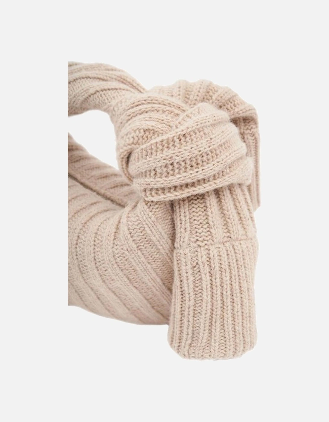 Wool Handbag with Knot Detail and Silver Hardware Women - Beige Bags