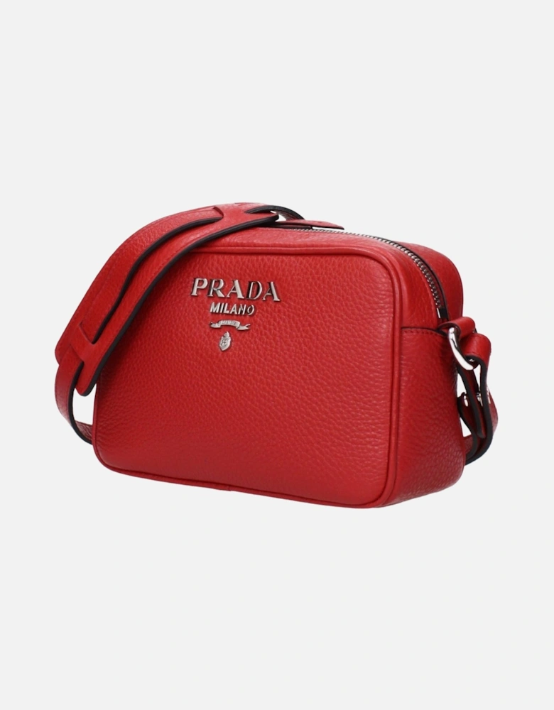 Leather Crossbody Bag with Adjustable Strap Women - Red