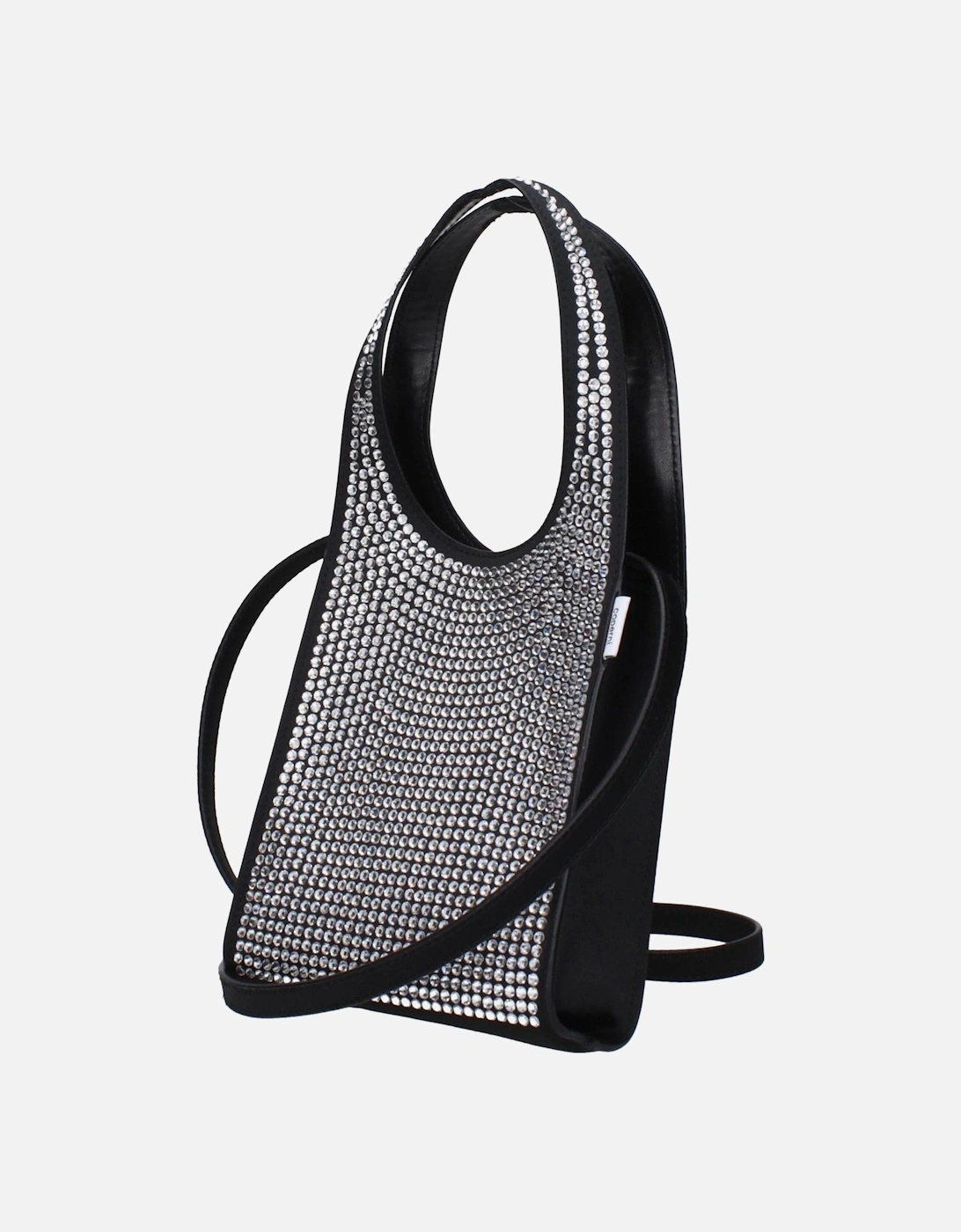 Rhinestone Embellished Micro Handbag with Removable Shoulder Strap