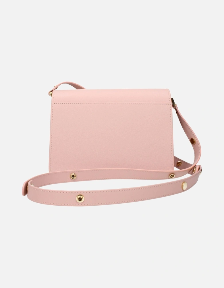 Leather Shoulder Bag with Adjustable Handle Women - Pink