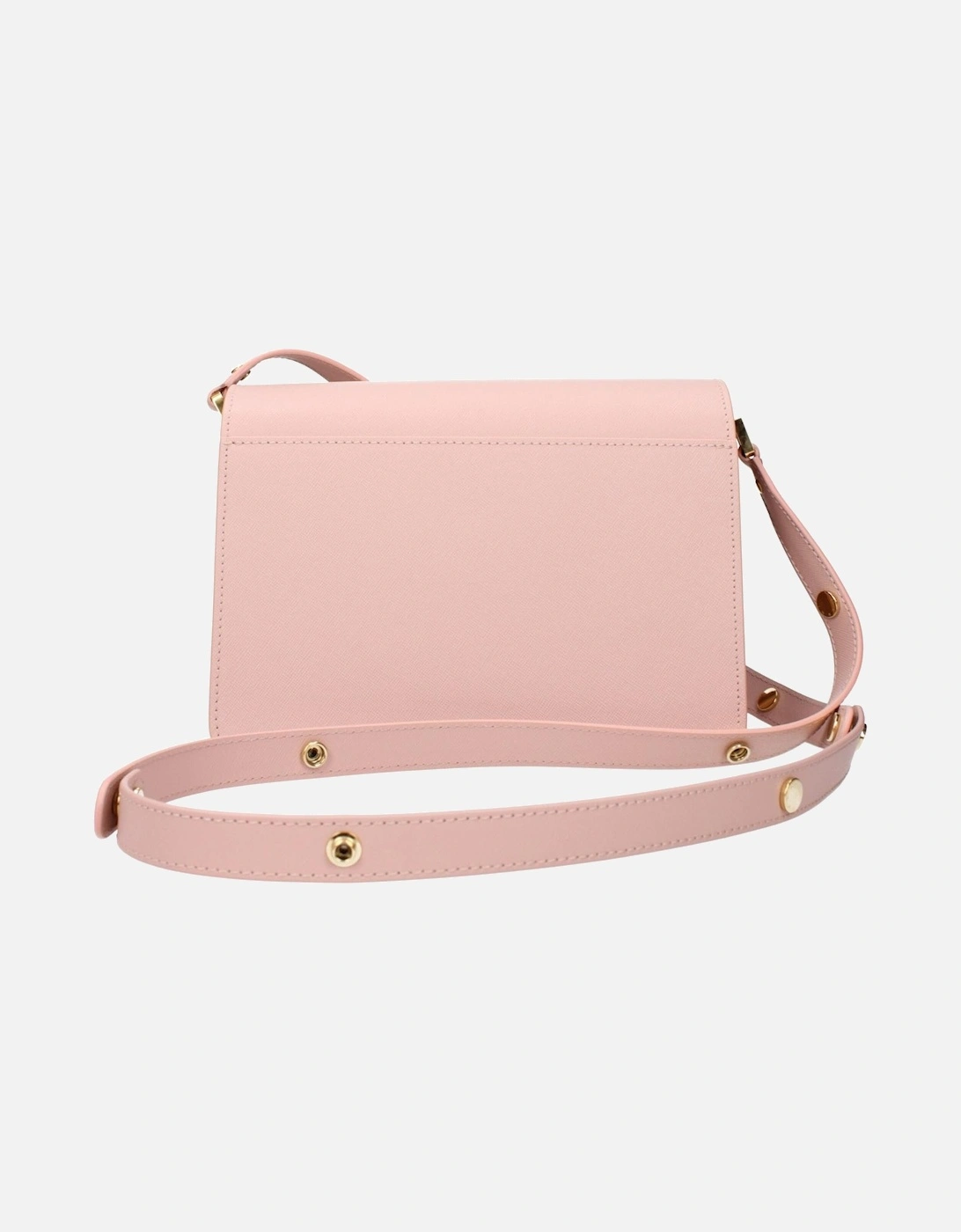 Leather Shoulder Bag with Adjustable Handle Women - Pink