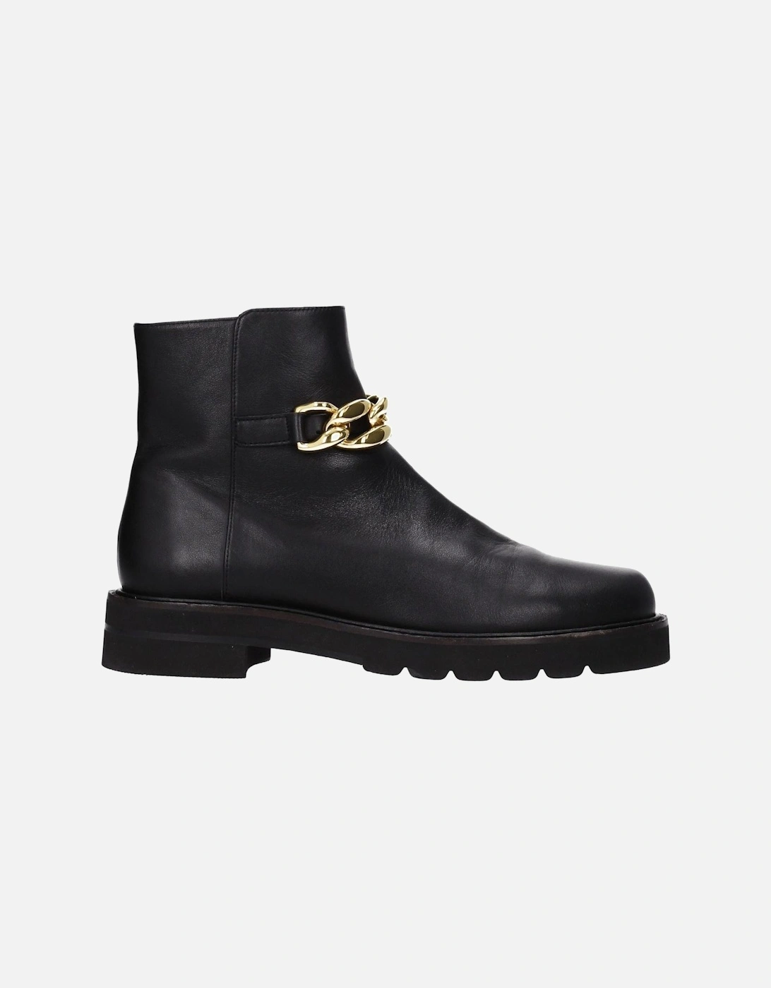 Punk Rock Leather Ankle Boots with Zip Closure Women - Black, 6 of 5