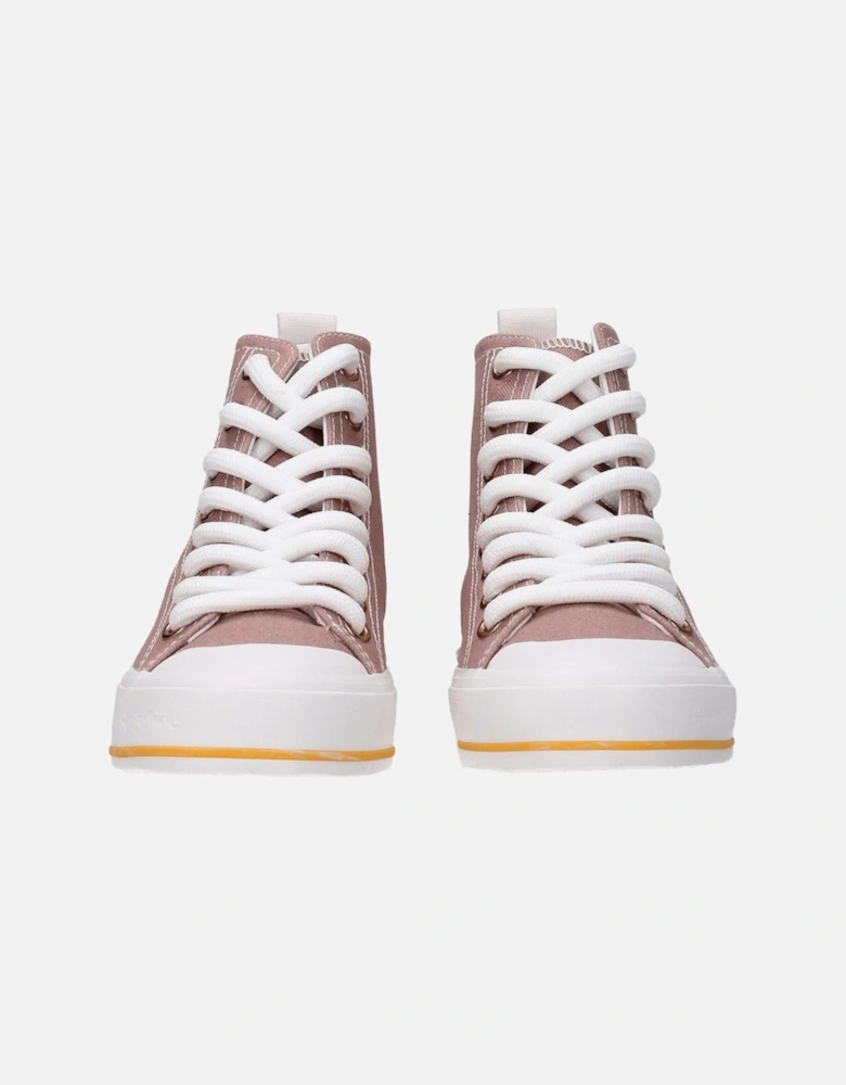 Lace-Up Casual Sneakers with Side Logo Women - Pink