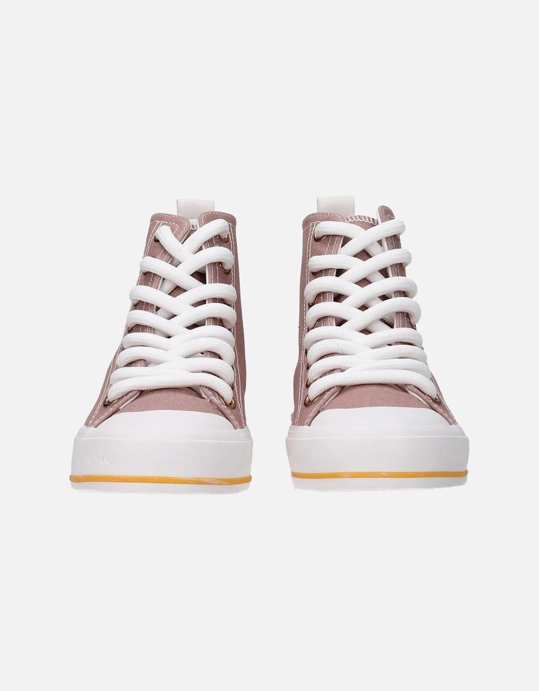 Lace-Up Casual Sneakers with Side Logo Women - Pink