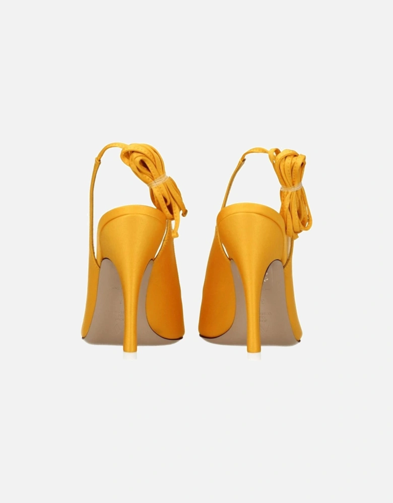 High Heel Satin Self-Tie Sandals Women - Orange