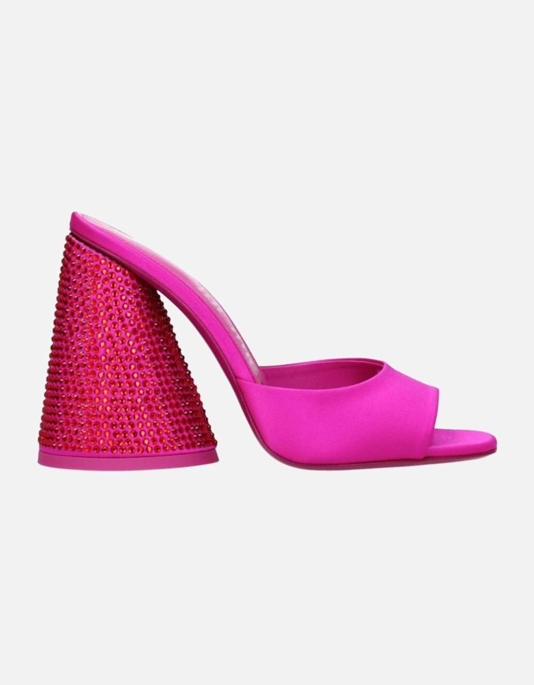 High Heel Satin Rhinestone Sandals Women - Pink