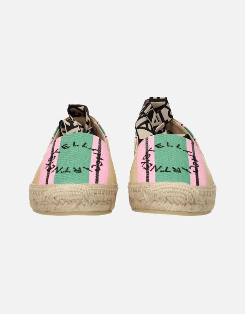 Multicolor Casual Espadrilles with Logo and Round Toe Women Shoes