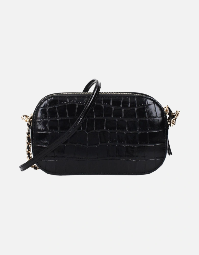 Leather Crossbody Bag with Adjustable Strap Women - Black