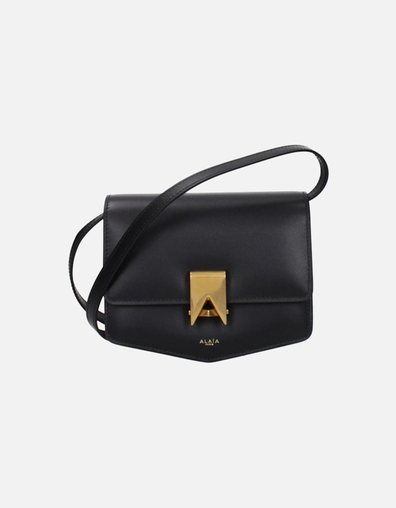 Leather Crossbody Bag with Adjustable Strap Women - Black