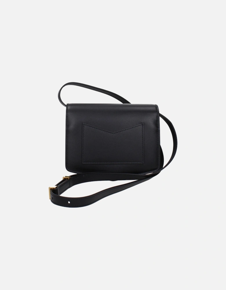 Leather Crossbody Bag with Adjustable Strap Women - Black