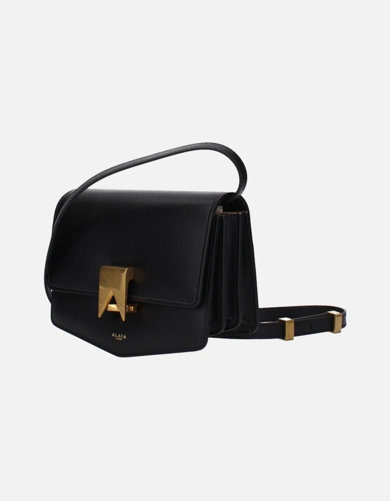 Leather Crossbody Bag with Adjustable Strap Women - Black