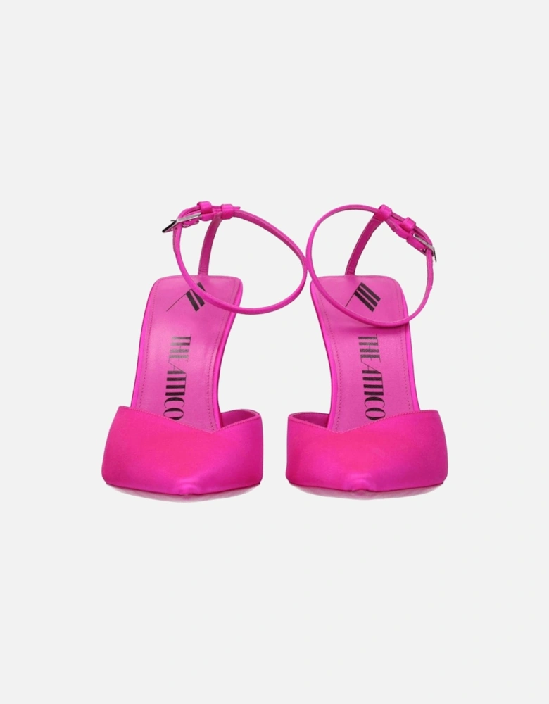 High Heel Satin Pointed Toe Sandals Women - Pink
