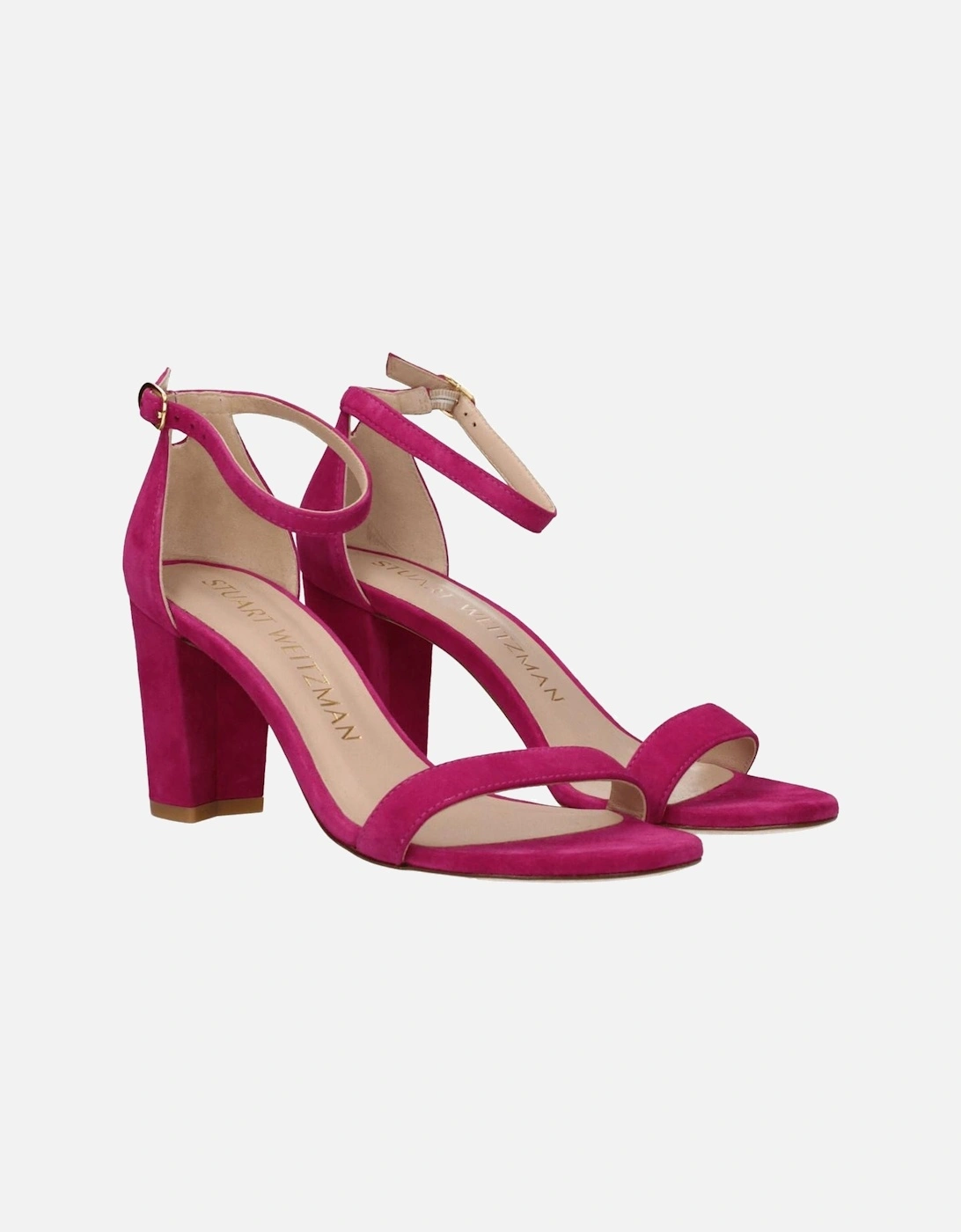 Suede Open Toe Mid Heel Sandals Women - Pink