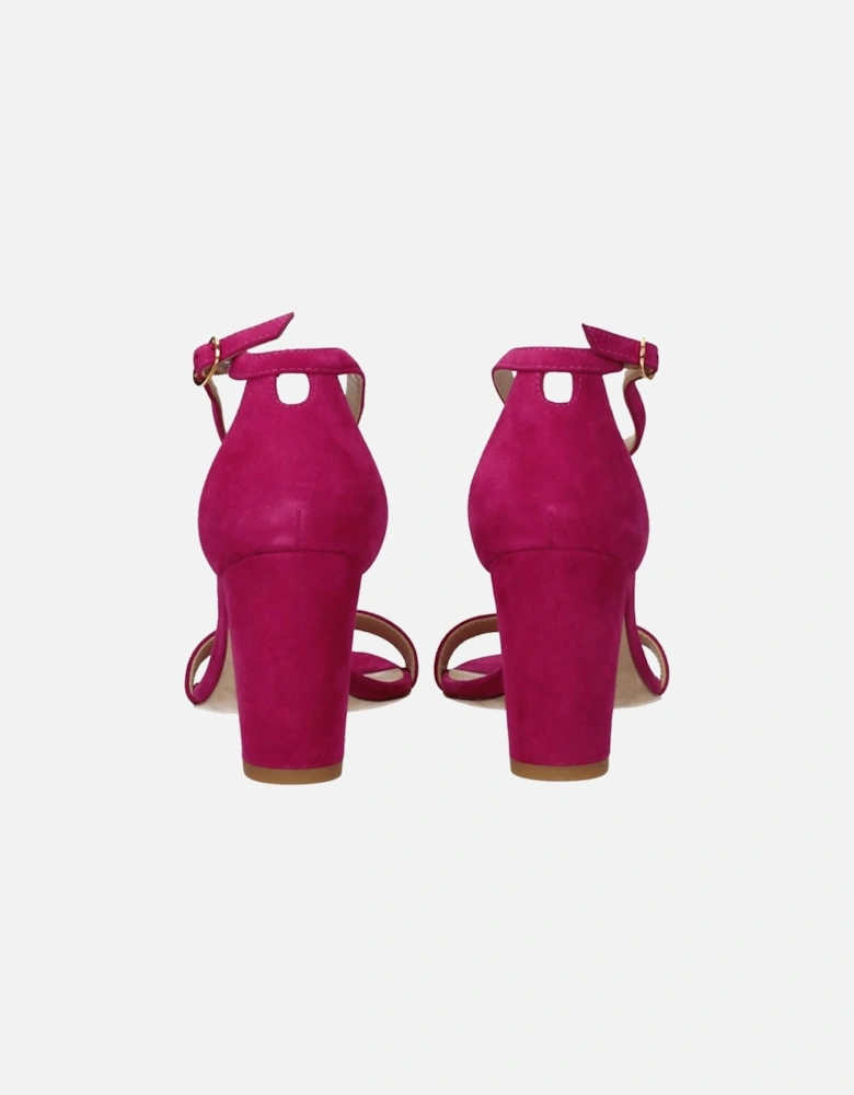 Suede Open Toe Mid Heel Sandals Women - Pink
