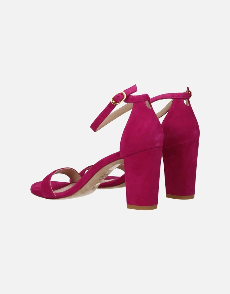 Suede Open Toe Mid Heel Sandals Women - Pink