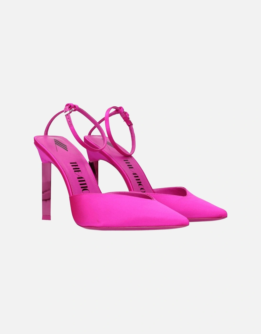 High Heel Satin Pointed Toe Sandals Women - Pink
