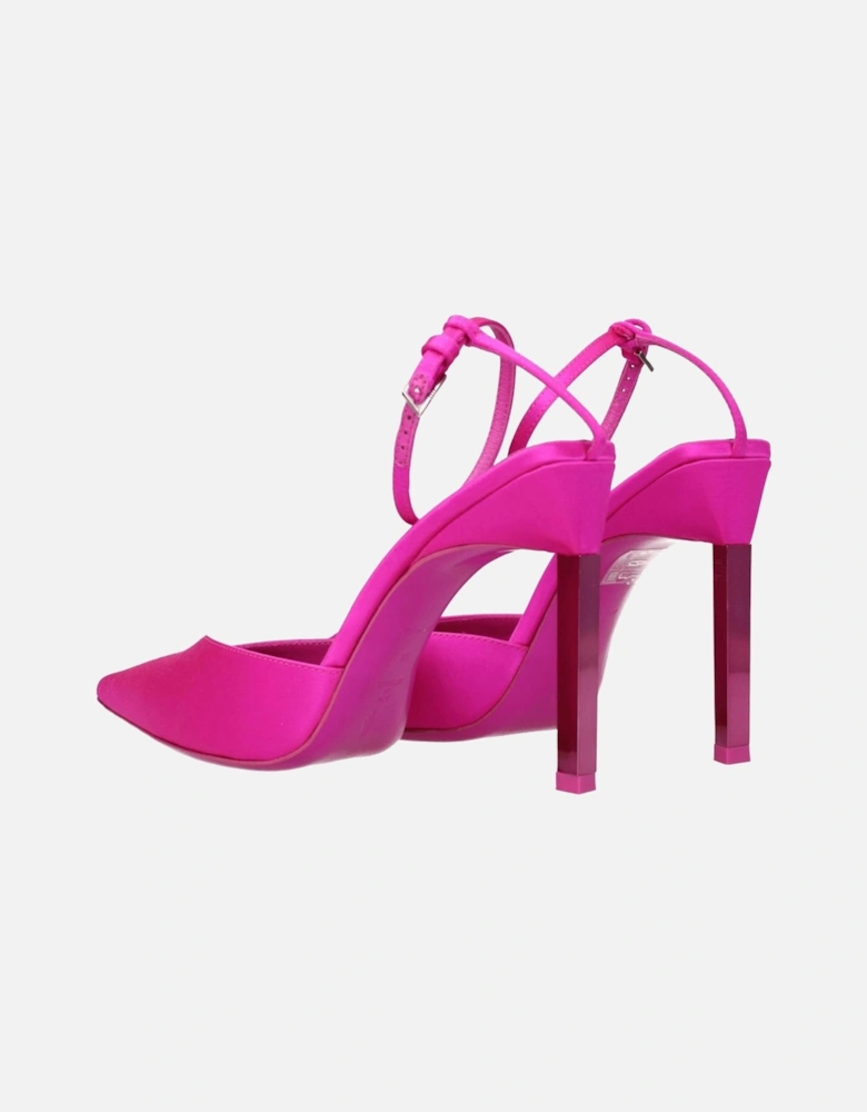 High Heel Satin Pointed Toe Sandals Women - Pink