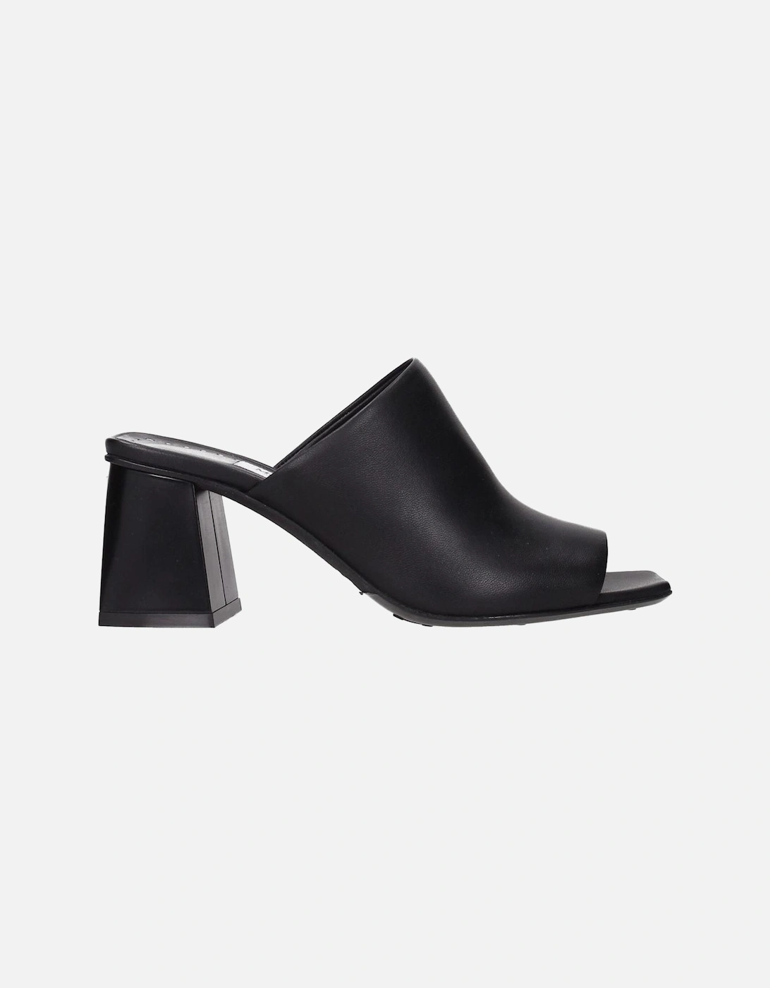 Leather Mid Heel Open Toe Sandals Women - Black, 6 of 5