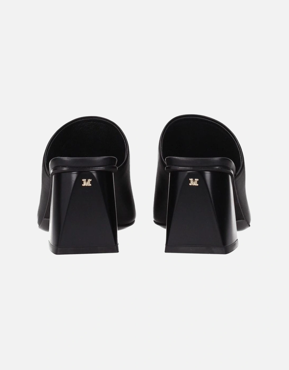 Leather Mid Heel Open Toe Sandals Women - Black