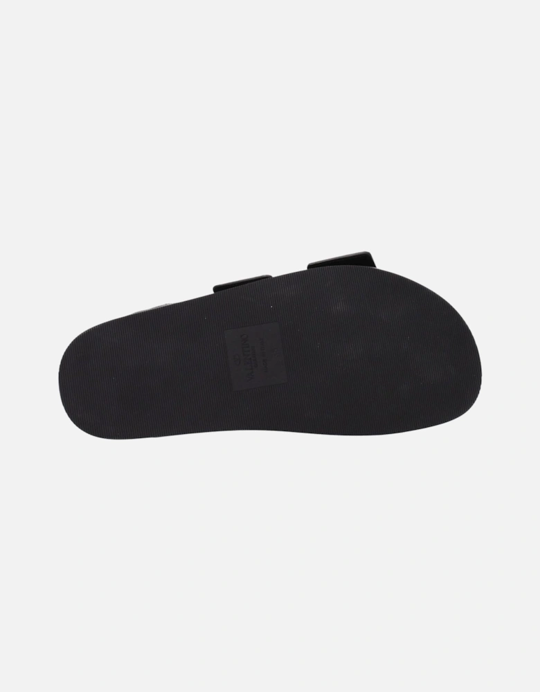 Leather Open Toe Slippers and Clogs Women - Black Sandals