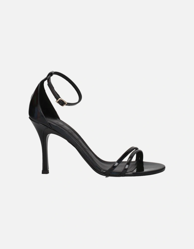 High Heel Open Toe Patent Leather Sandals Women - Black