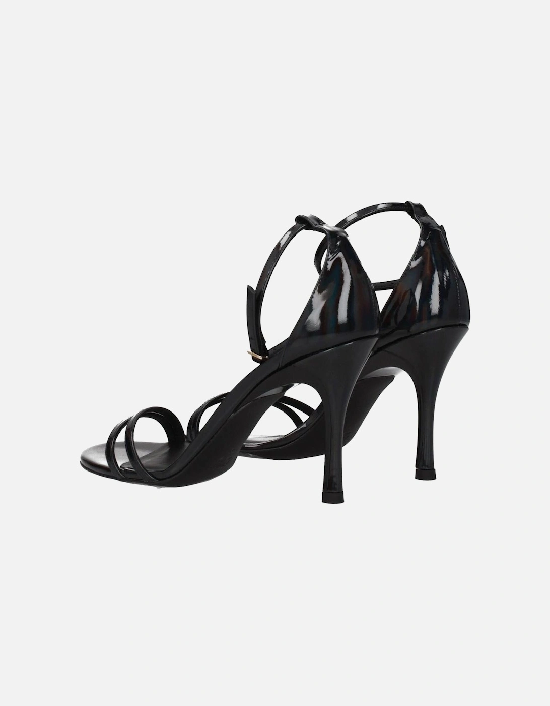 High Heel Open Toe Patent Leather Sandals Women - Black