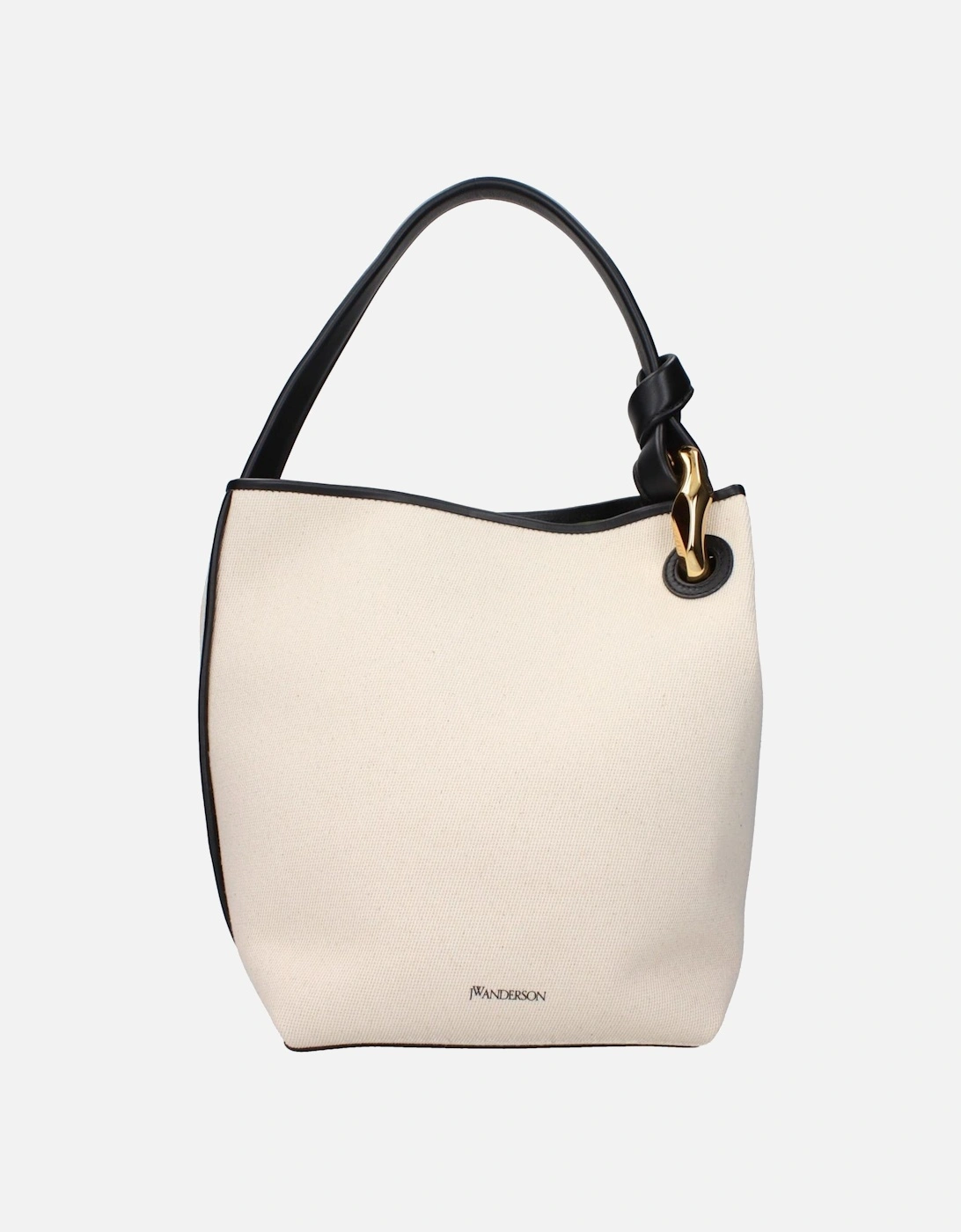 Beige Fabric Handbag with Front Logo Women, 4 of 3