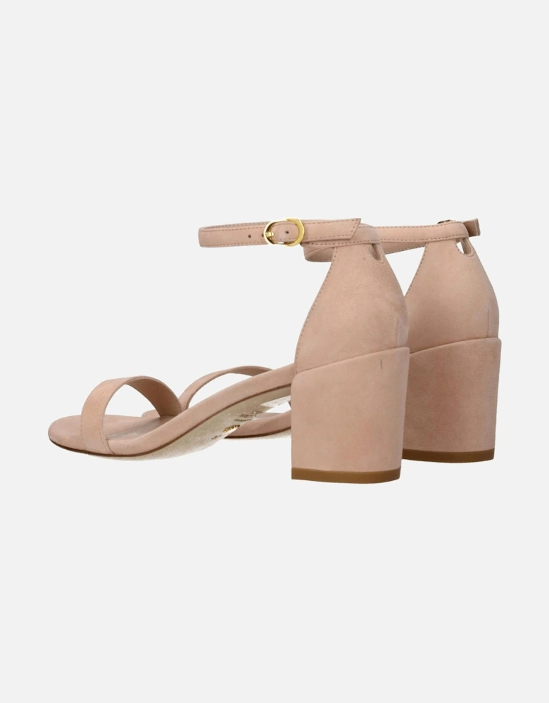 Suede Mid-Heel Open-Toe Sandals Women - Pink
