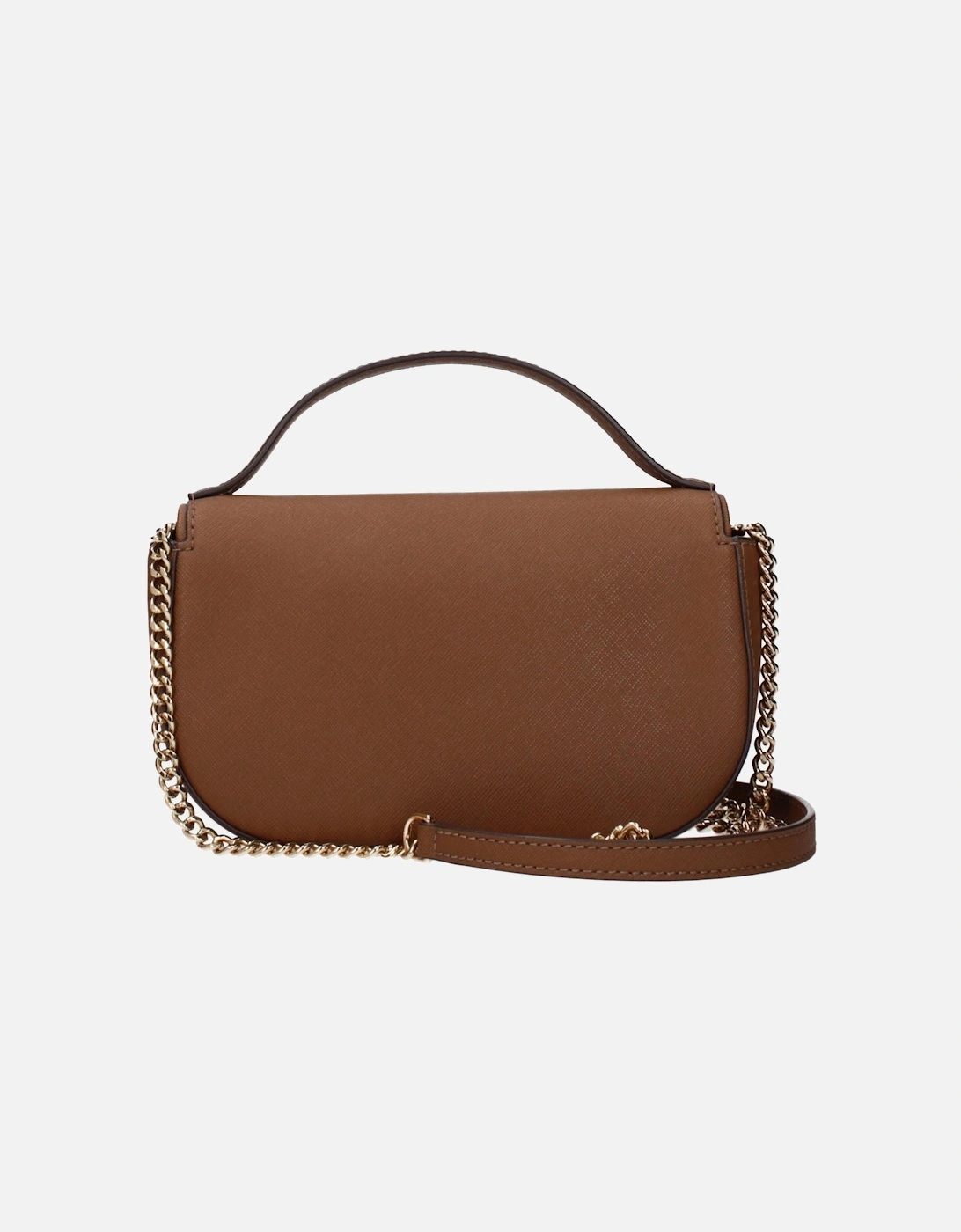 Leather Handbag with Front Logo and Removable Shoulder Strap Women -