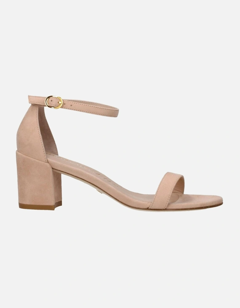 Suede Mid-Heel Open-Toe Sandals Women - Pink
