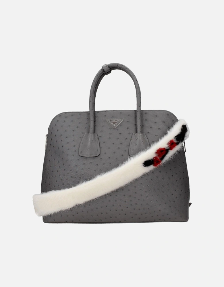 Leather Shoulder Strap with Hook Closure Women - White Shoulder Bags