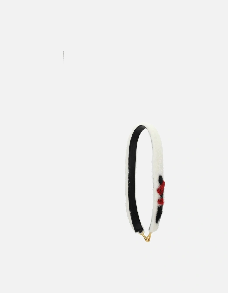Leather Shoulder Strap with Hook Closure Women - White Shoulder Bags