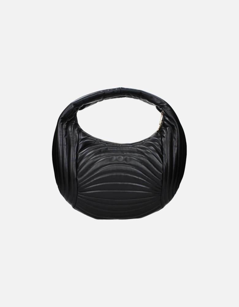 Leather Handbag with Front Logo Women - Black