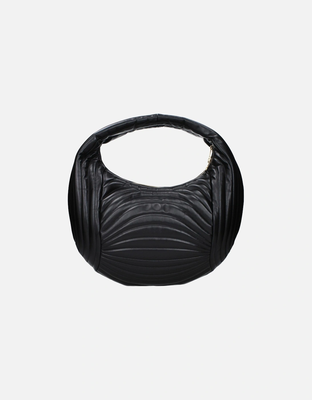 Leather Handbag with Front Logo Women - Black
