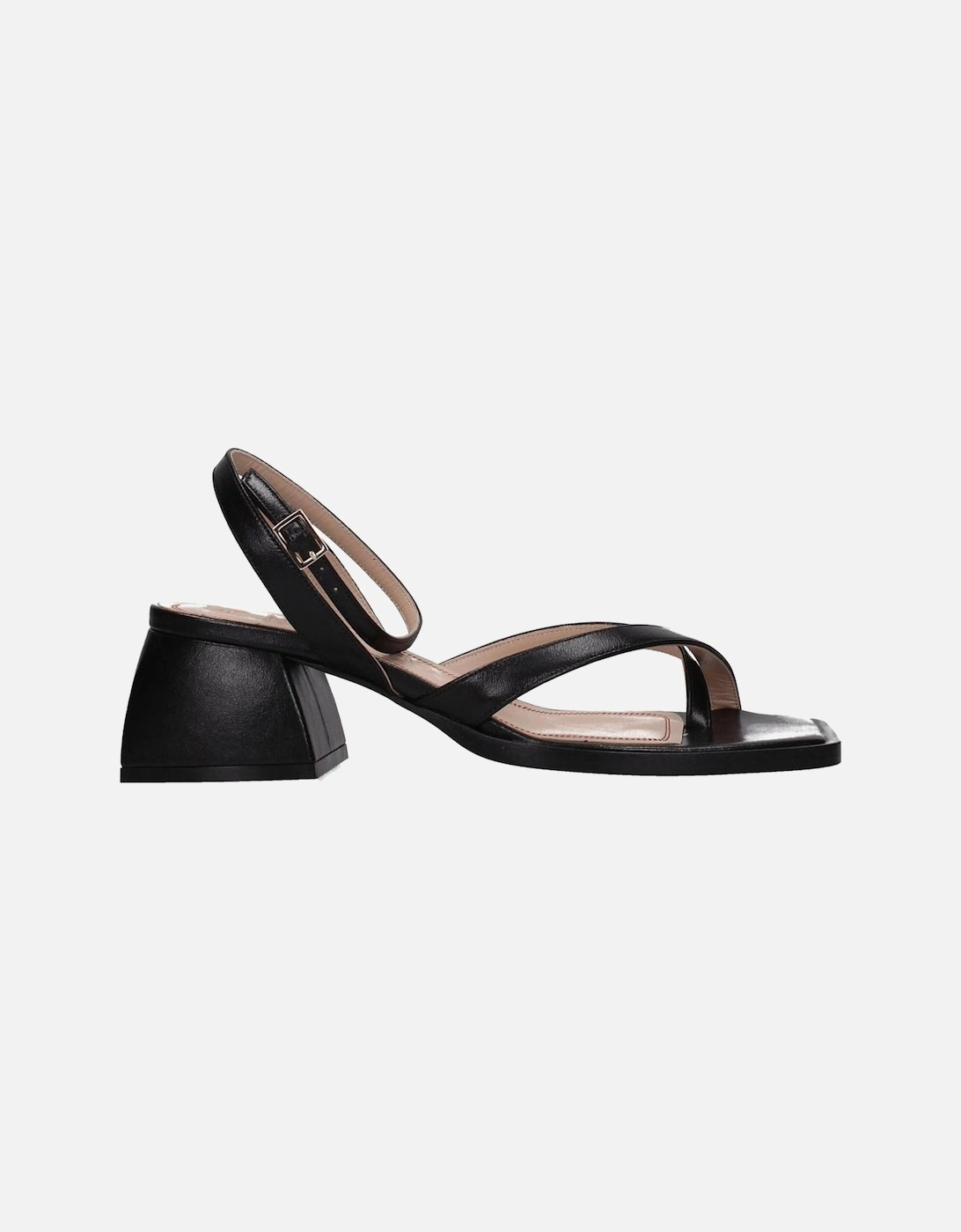 Leather Open Toe Buckle Closure Sandals Women - Black, 5 of 4