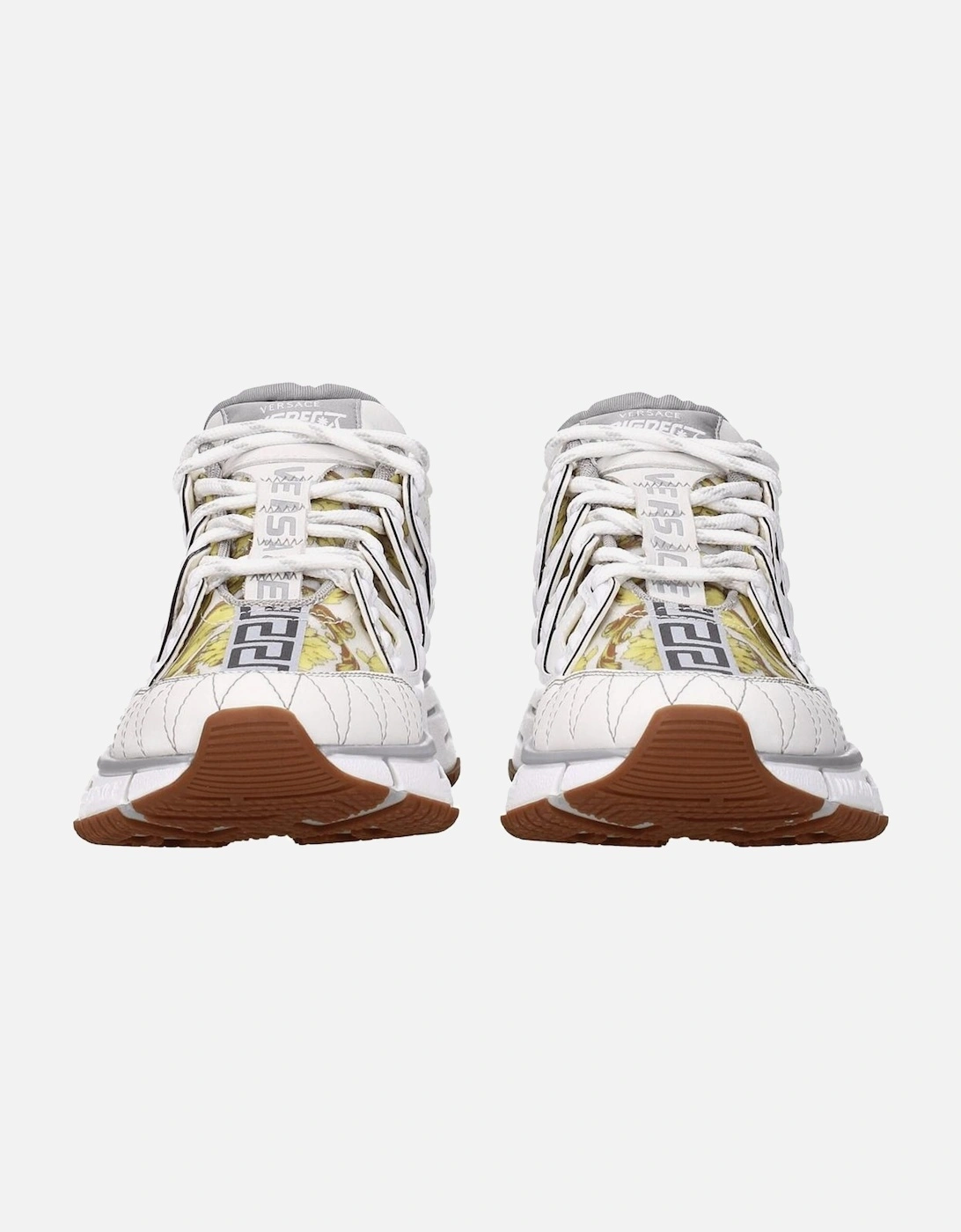 Leather Sneakers with Logo and Mid Heels Women - White
