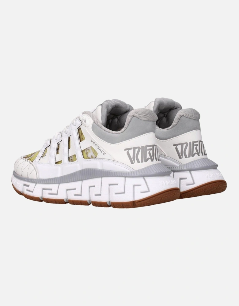 Leather Sneakers with Logo and Mid Heels Women - White