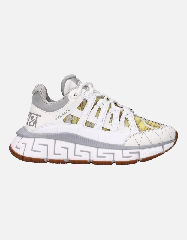 Leather Sneakers with Logo and Mid Heels Women - White