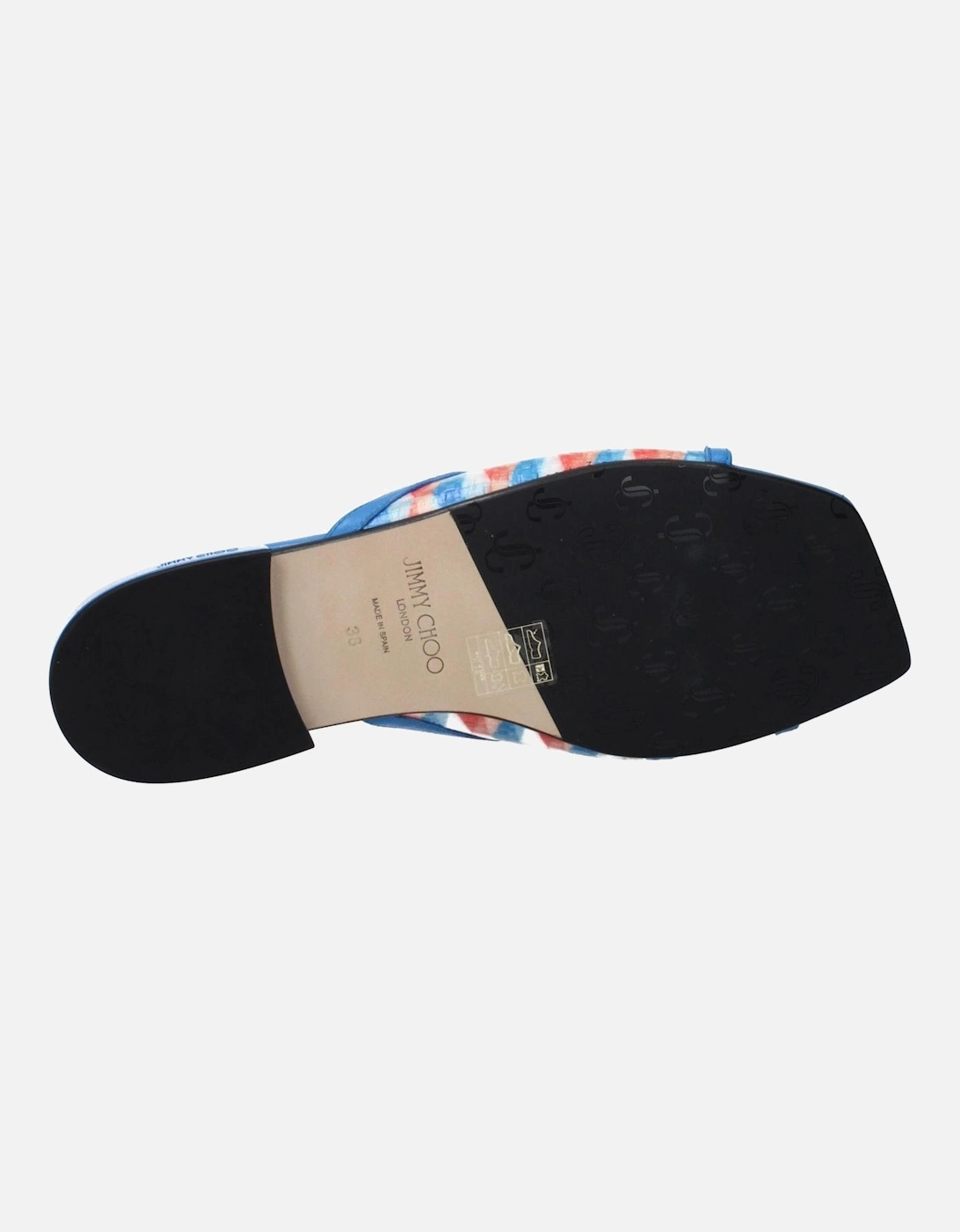 Fabric Open Toe Low Heel Slippers Women - Light Blue Sandals