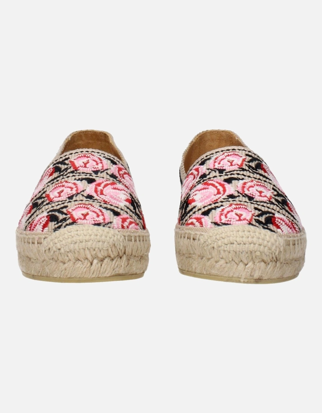 Printed Beige Espadrilles with Low Heel Women Shoes