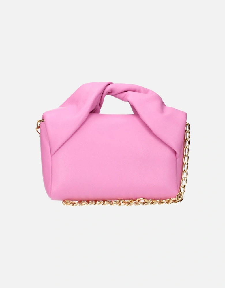 Leather Handbag with Front Logo and Removable Shoulder Strap Women -